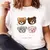 Camiseta informal con estampado de oso para mujer