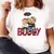 Camiseta informal con estampado de oso para mujer - Georgina Luna Boutique