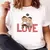 Camiseta informal con estampado de oso para mujer - tienda en línea