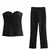 Imagen de Traje de pantalón de tubo liso para mujer y Top strapples.
