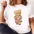 Camiseta informal con estampado de oso para mujer - tienda en línea