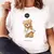 Camiseta informal con estampado de oso para mujer - Georgina Luna Boutique
