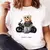 Camiseta informal con estampado de oso para mujer - comprar en línea