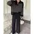 Top de punto a rayas y pantalones acampanados - comprar en línea
