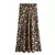 Falda Satin Animal print corte Midi
