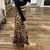 Falda Satin Animal print corte Midi en internet