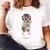 Camiseta informal con estampado de oso para mujer - tienda en línea