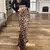 Falda Satin Animal print corte Midi - comprar en línea