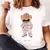 Imagen de Camiseta informal con estampado de oso para mujer
