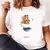Imagen de Camiseta informal con estampado de oso para mujer