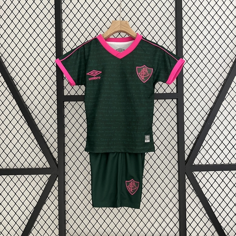 Kit Infantil Fluminense Third 23/24 Torcedor Umbro - Verde/Rosa