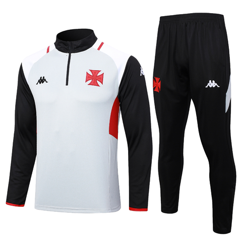 Conjunto Agasalho Vasco Treino 23/24 Kappa Masculino - Cinza/Preto
