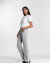 Calça de Veludo Cinza e Bege Max Mara