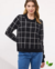 Blusa Tricot Preta e Branca Listrada Abrand