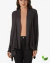 Blusa Cardigan Assimétrico Preto Malharia Fiota
