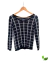 Blusa Cardigan Tricot Preta e Branca Listrada Abrand - comprar online