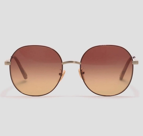 Óculos de Sol Chloé Dourado e Rosa Brilho Marrom Degradê CH140SA 003