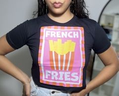 Cropped French fries preta - comprar online