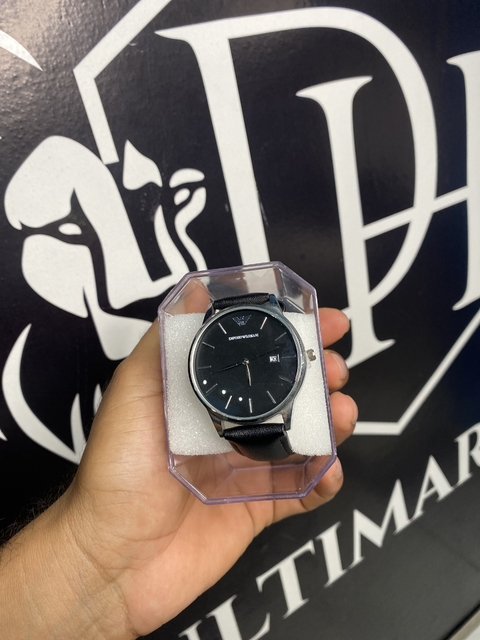 RELÓGIO DE COURO ARMANI ALL BLACK