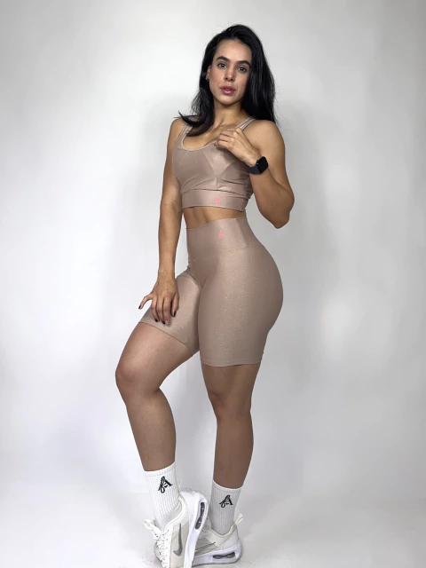 CONJ SHORT CANELADO BASIC AREIA - comprar online