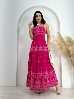 Vestido longo Marcella pink - comprar online