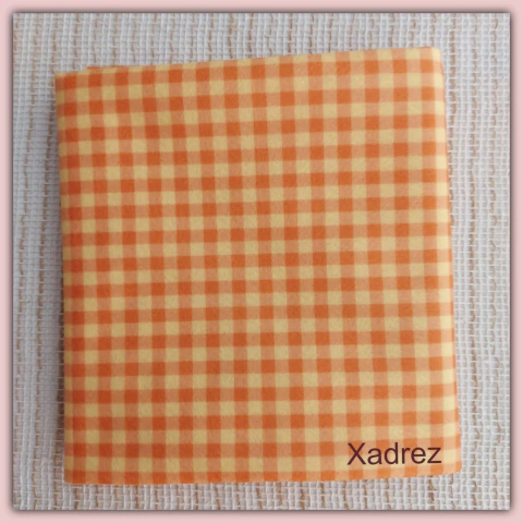 Feltro Estampado Santa Fé Xadrez Laranja - comprar online