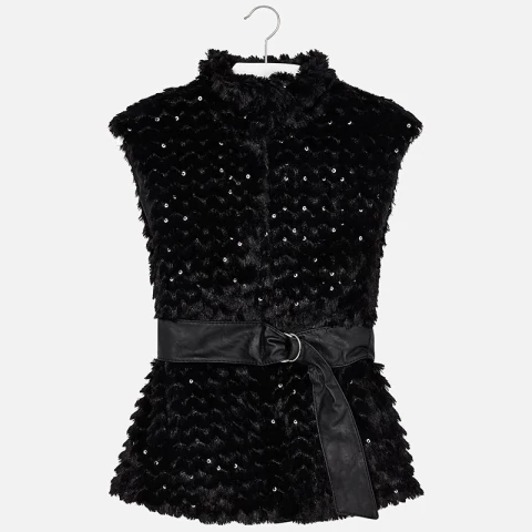 Chaleco pelo lentejuelas marca Mayoral para niña junior