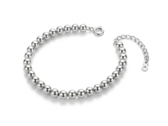 Pulseira Esferas Lisas | Ródio Branco