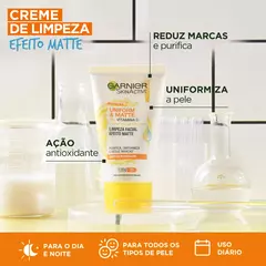Gel de Limpeza Facial Garnier Uniform & Matte Vitamina C Antioleosidade 120g - comprar online