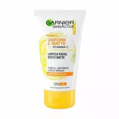 Gel de Limpeza Facial Garnier Uniform & Matte Vitamina C Antioleosidade 120g