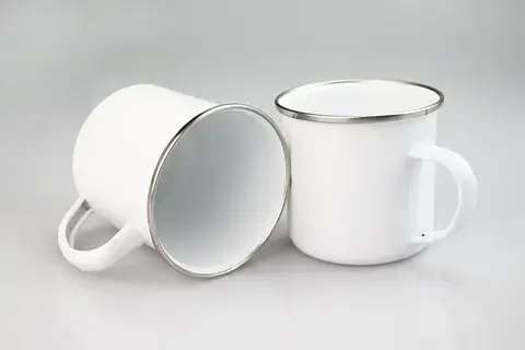 Tazón enlozado con borde de color de 12 oz: