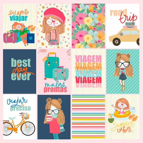Kit com 10 Papéis 04 da Coleção Chloé e Lilly - Fabi Paliares