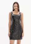 Vestido Curto De Alças Com Decote Quadrado