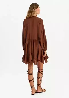 Vestido Curto Manga Longa com Renda na internet