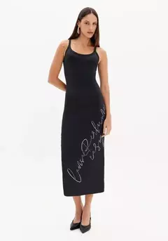 Vestido Super Midi Sem Mangas Brilhos