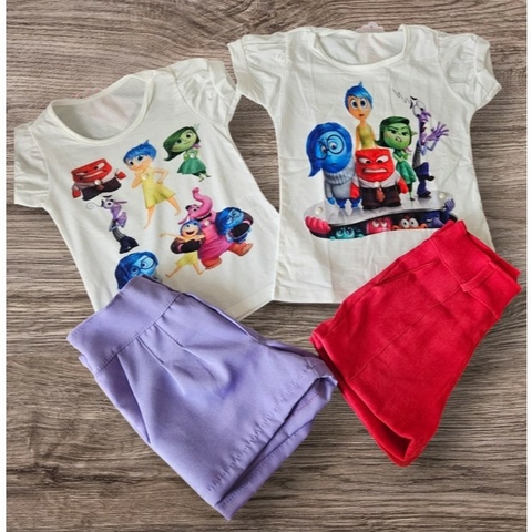 Conjunto Blogueirinha Verão Estampado Divertidamente. Camiseta + Short