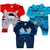 Kit Com 3 Macacões Menino Bebê Macacão Recém Nascido 0-3 Meses - Cores e estampas variadas