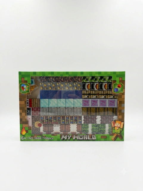 Cubos Magneticos My World 100 Piezas Minecrafts