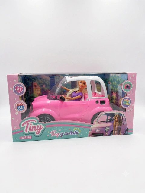 Muñeca Tiny Y Su Auto Rosa