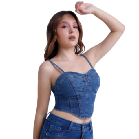Top Push Up Pepper azul