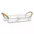 Petisqueira Dupla de Vidro com Suporte e Alça em Sisal Nature 23,5cm x 10,5cm x 6cm - Wolff - comprar online