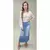 Saia Julia jeans Midi Pikuxa