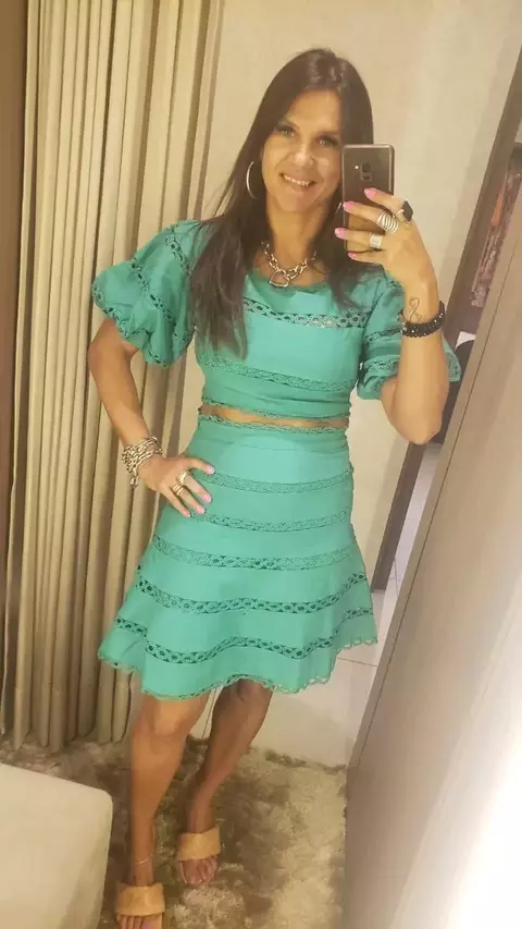 Conjunto de Cropped + Saia Linho com Viscose - comprar online