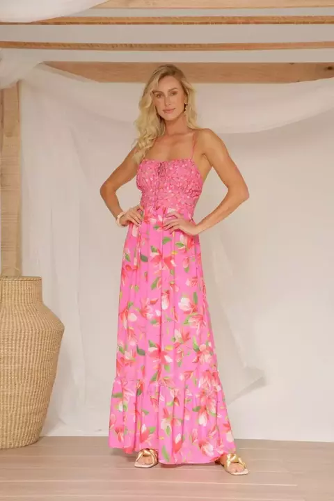 Vestido Floral Dobby