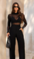 CONJUNTO BLACK BLUSA DE TULE + TOP PLOCK ROCK