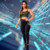 Conjunto Fitness Calça Legging Preta com Verde Militar e Cropped Alcinha | CSV10 na internet