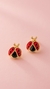 brinco infantil lady bug banhado a ouro 18k