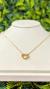 colar de coração colorido com zircônia banhado a ouro 18k
