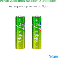 Pilha Alcalina AA Elgin cartela com 2 unidades Comum - comprar online