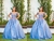 Vestido Debutante Azul serenite com aplicações de pedrarias - SILVIA FURLANETTO